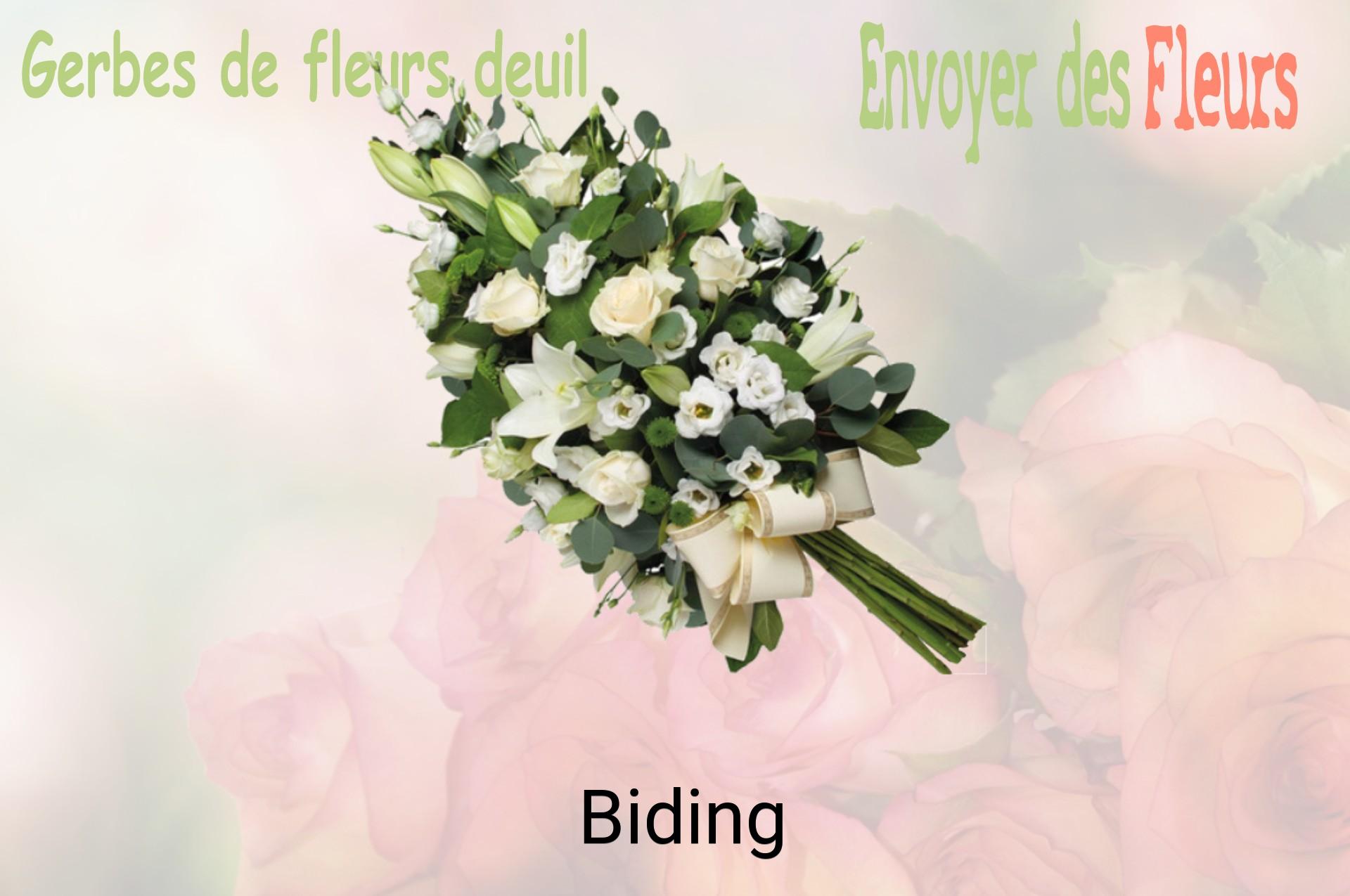 Gerbe de fleurs de deuil livrée à Biding
